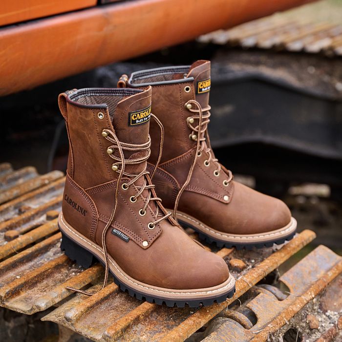 Carolina Elm Men's 8" Waterproof Logger Boot (Soft Toe) - CA8821