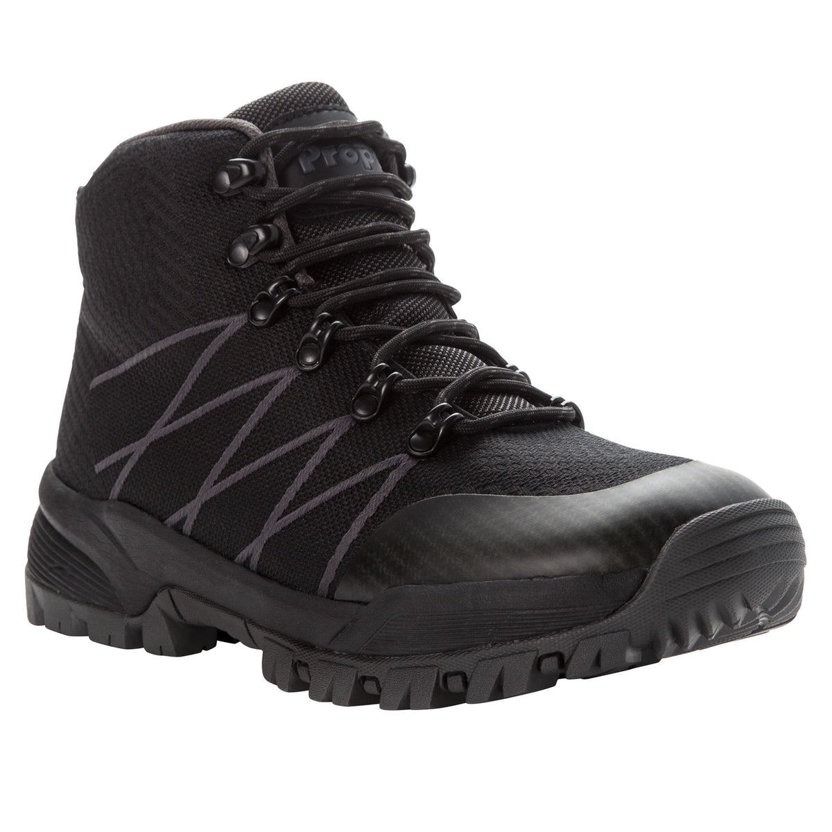 Propet Traverse Men's Waterproof Hiking Boot - Black/Dk Grey in 5E extra wide