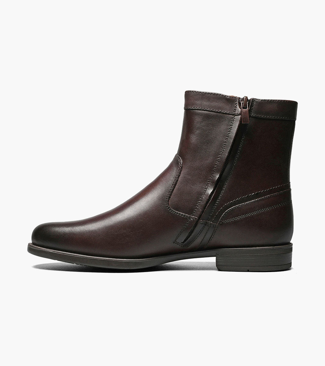 Florsheim Midtown Plain Toe Zipper Boot - Brown
