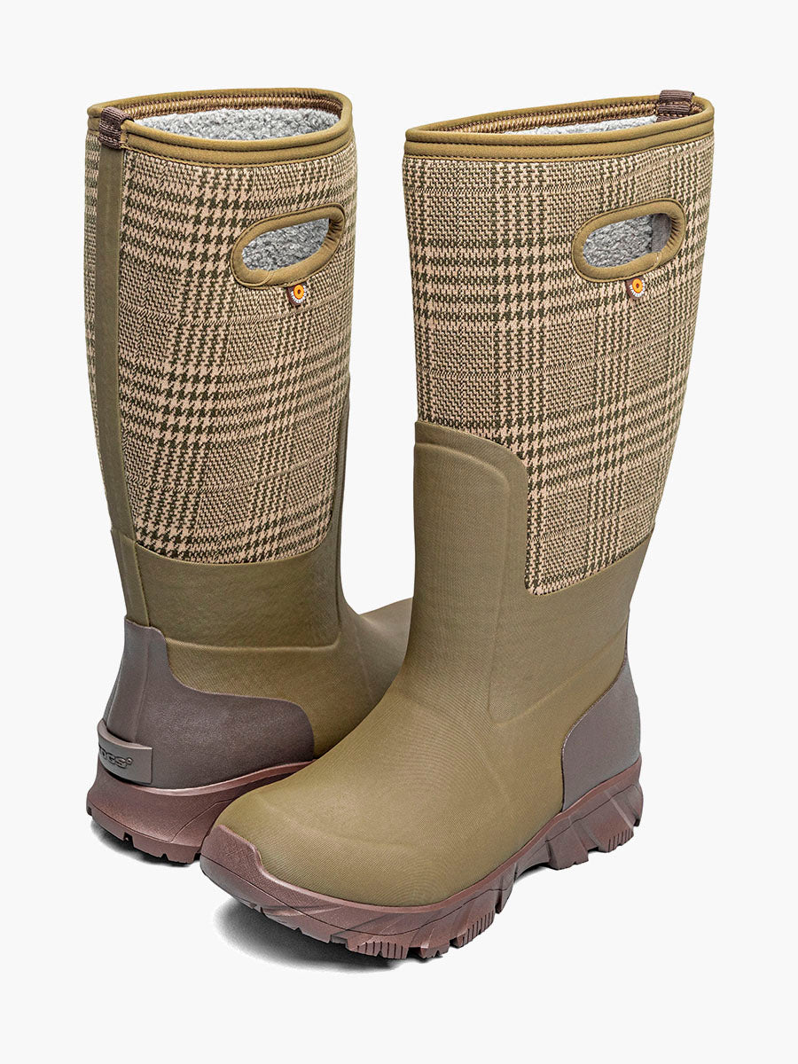 Bogs Whiteout II Plaid Women's Winter Boots - Olive Multi