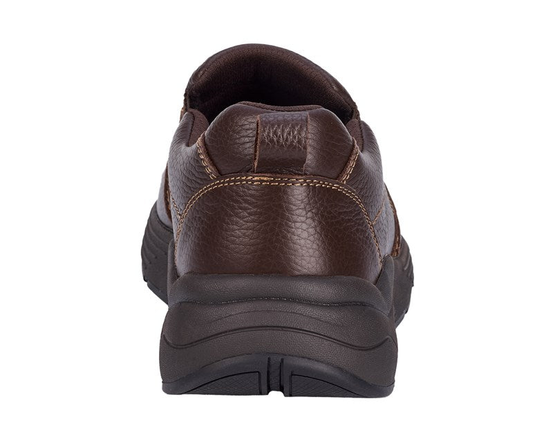 Drew Match Brown Pebbled Leather men's extra wide slip-on shoe