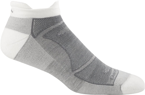 Darn Tough Tab No Show Light Cushion - Single Pair - White / Gray
