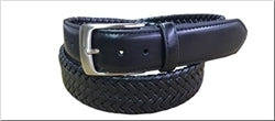Danbury 35mm Leather Braided Dress Belt - Black