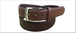 Danbury 35mm Leather Braided Dress Belt - Tan