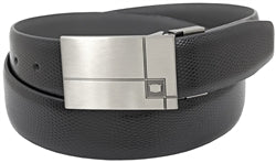 Florsheim 3116 - 35mm Lizard Grain Leather Dress Belt - Black