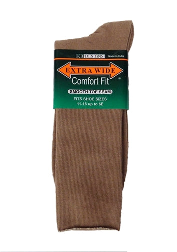 Extra Wide Dress Socks - Tan