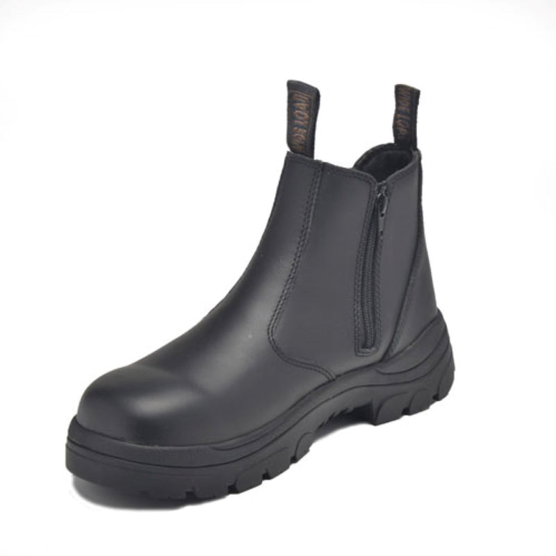Wide Load 390BZN - Soft Toe Black Elastic Sided Boot + Zip