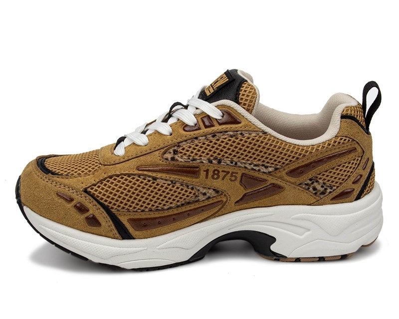 Drew Fiona Tan Leopard Combo women's extra wide shoe