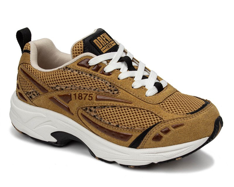 Drew Fiona Tan Leopard Combo women's extra wide shoe