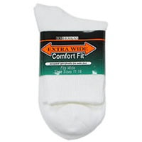 Extra Wide White Athletic Quarter Socks