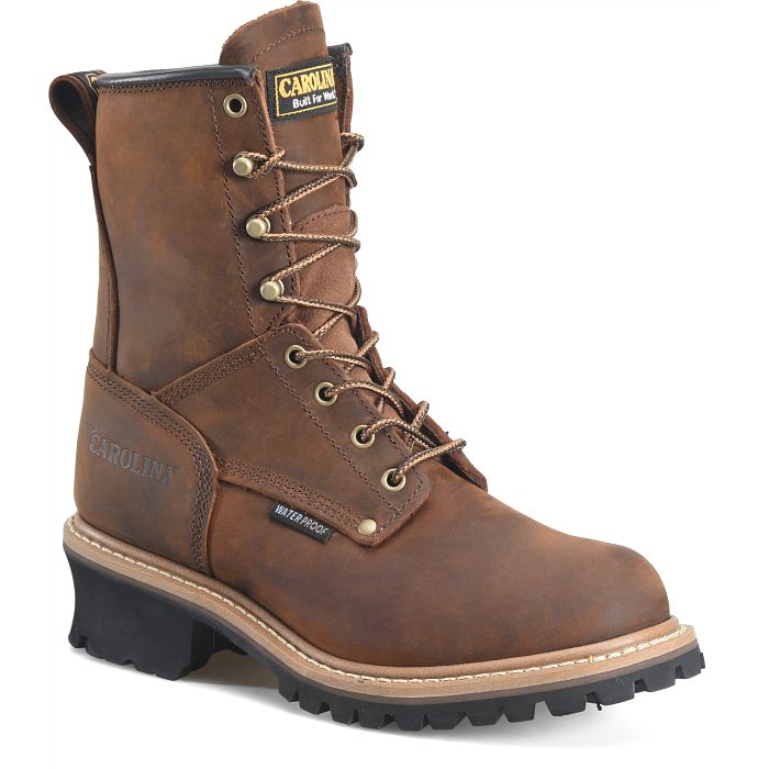 Carolina Elm Men's 8" Waterproof Logger Boot (Soft Toe) - CA8821