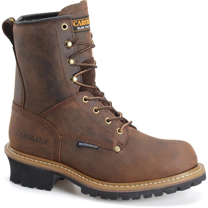 Carolina Elm Men's 8" Waterproof Logger Boot (Steel Toe) - CA9821