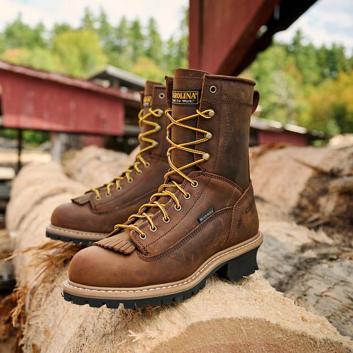 Carolina Spruce Men's 8" Waterproof Logger Boot (Steel Toe) - CA9824