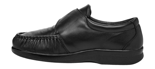 Propet Men’s Preferred Pucker Moc Black Strap Shoe