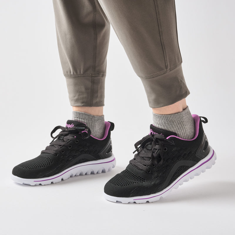 Propet TravelActiv Axial Women's Sneaker - Black/Purple