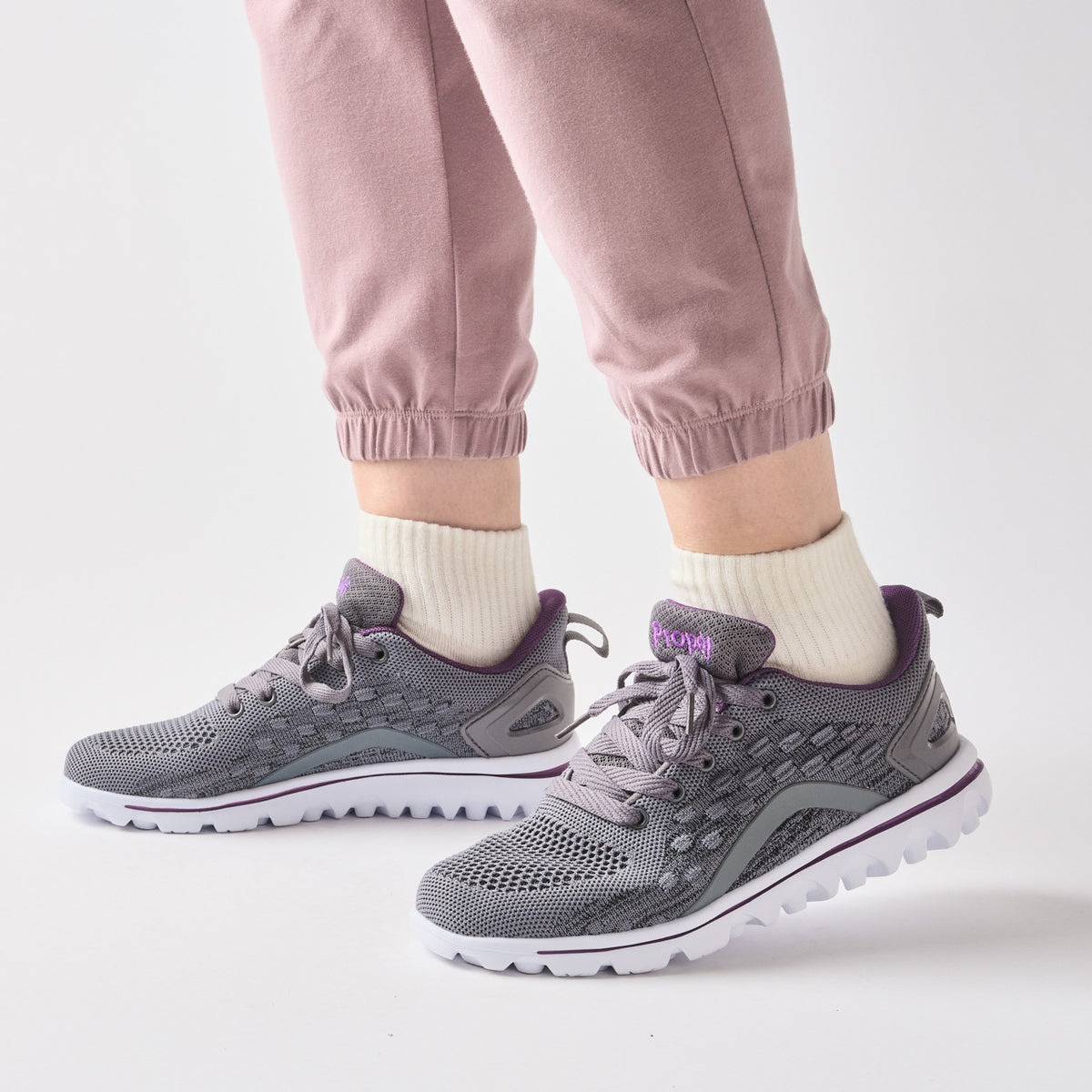 Propet TravelActiv Axial Women's Sneaker - Grey/Purple