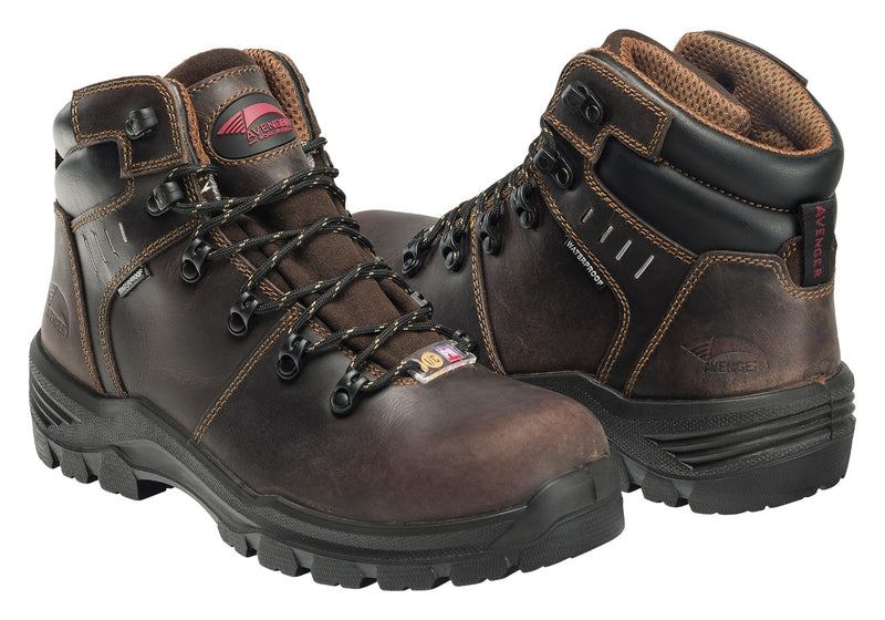 Avenger 7401 Foundation 6" Waterproof Carbon Nanofiber Toe Boot - Brown