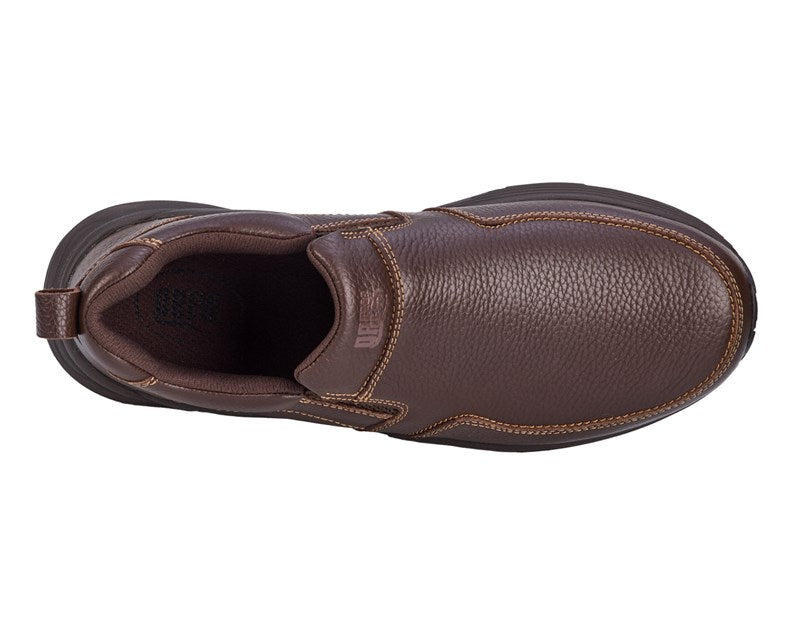 Drew Match Brown Pebbled Leather men's extra wide slip-on shoe