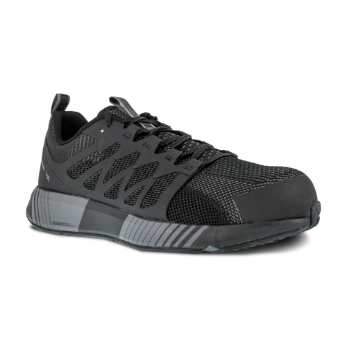 Reebok Fusion Flexweave Composite Toe, EH Work Shoe - Black/Grey in 4E extra wide