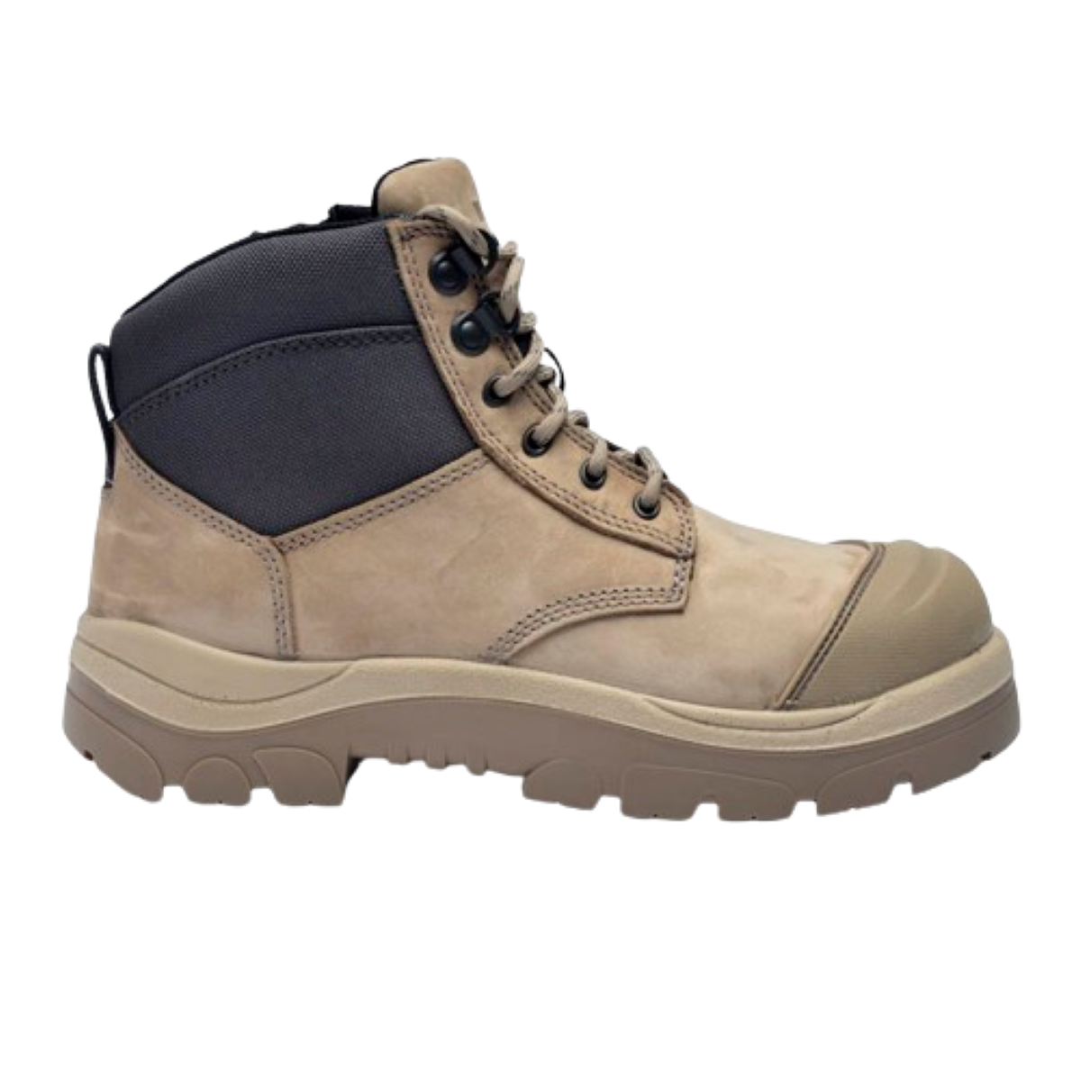 Wide Load 690SZ Steel Safety Toe Zip 6 inch Work Boot - Stone - 6E Only