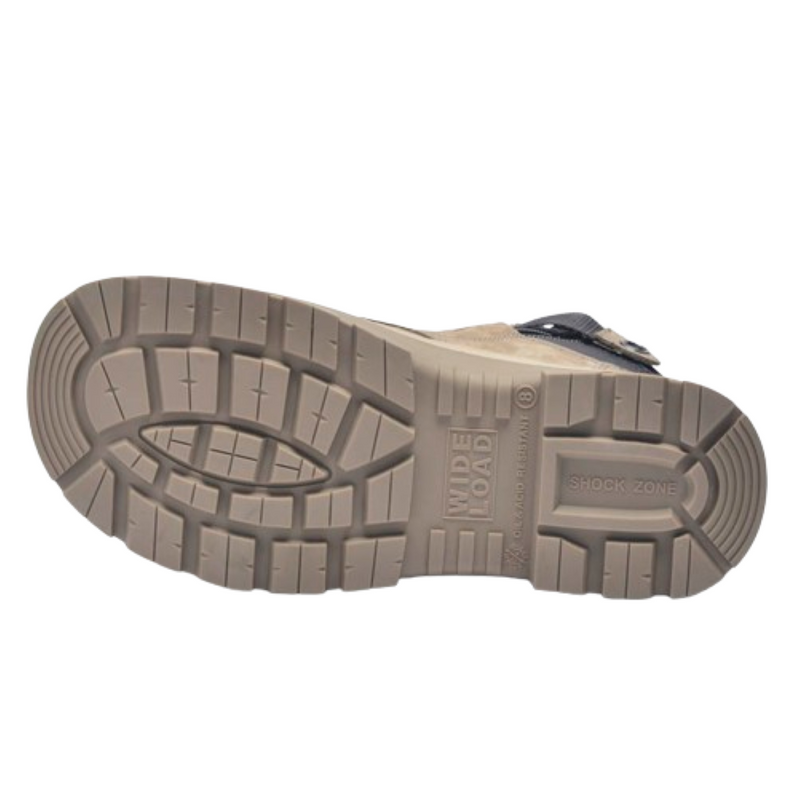 Wide Load 690SZ Steel Safety Toe Zip 6 inch Work Boot - Stone - 6E Only