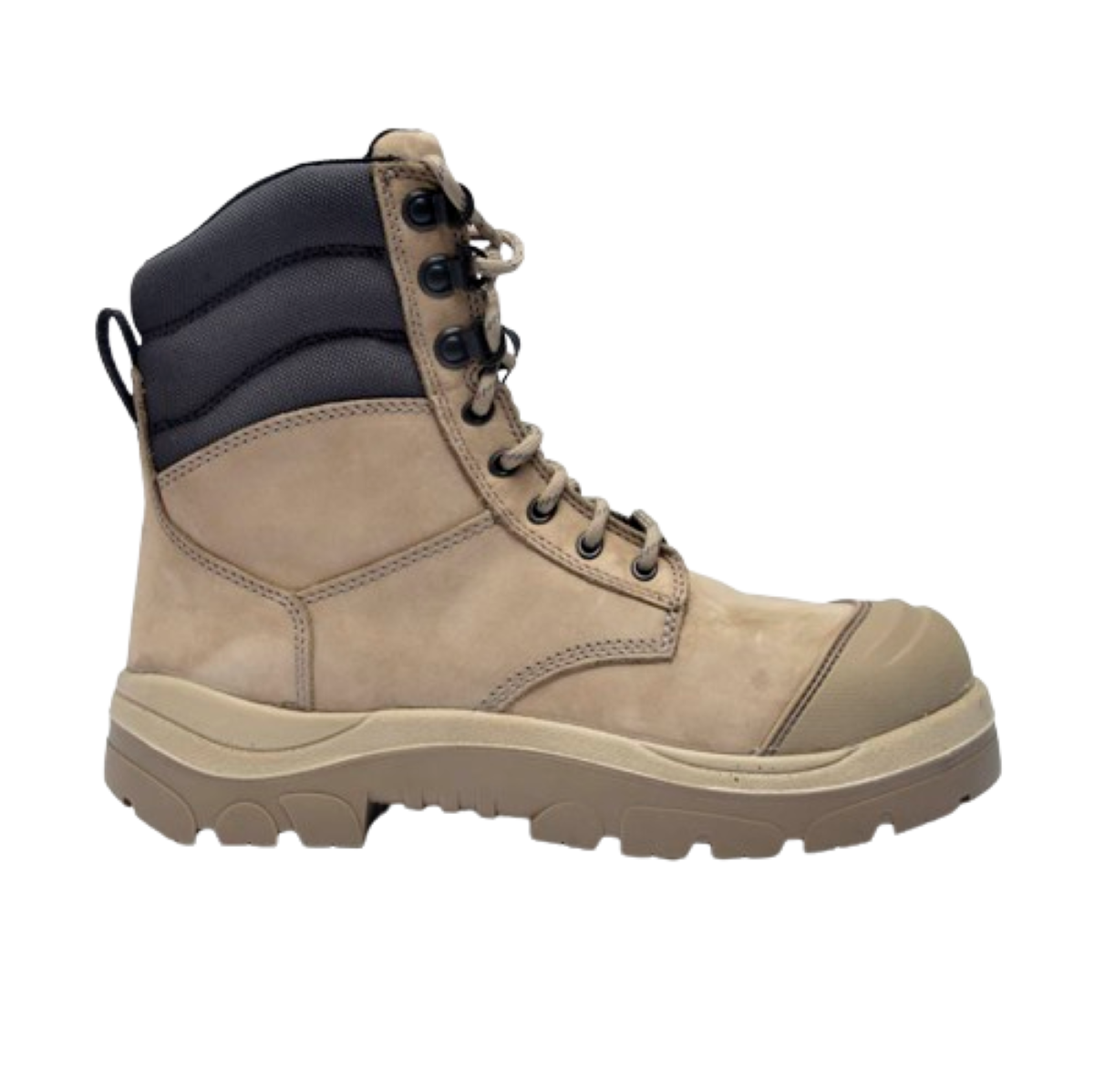 Wide Load 890SZ Steel Safety Toe Zip 8 inch Work Boot - Stone - 6E Only