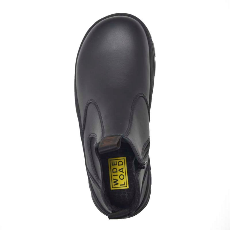 Wide Load 390BZN - Soft Toe Black Elastic Sided Boot + Zip