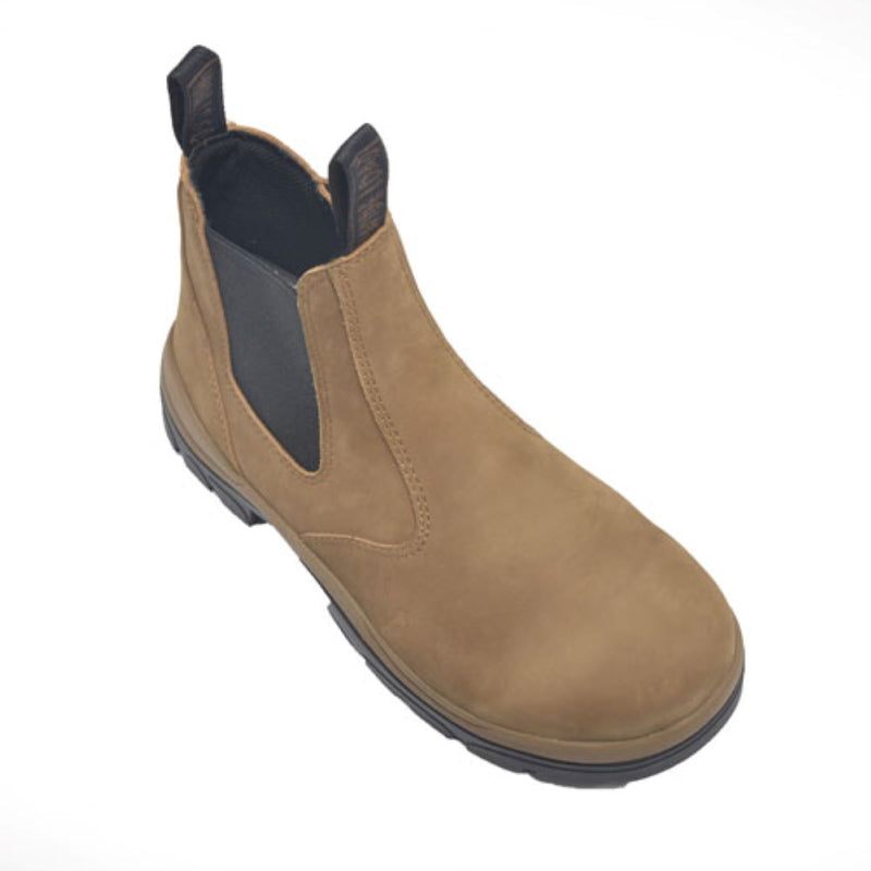 Wide Load 390TZN - Soft Toe Taupe Elastic Sided Boot + Zip
