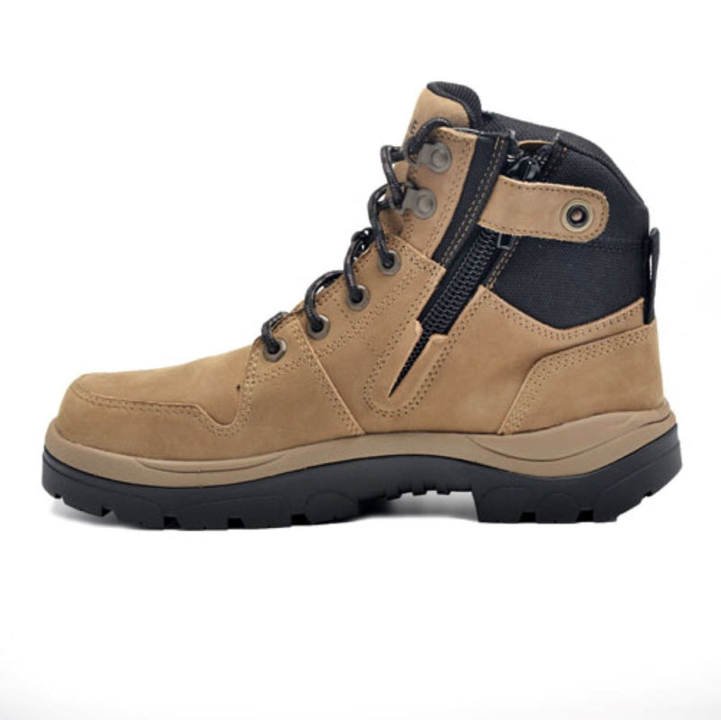 Wide Load 590TZN - 6inch Taupe Soft Toe Zip / Lace Up Boot