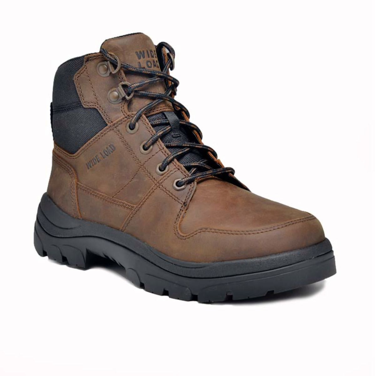 Wide Load 590CZN - 6inch Brown Soft Toe Zip / Lace Up Boot