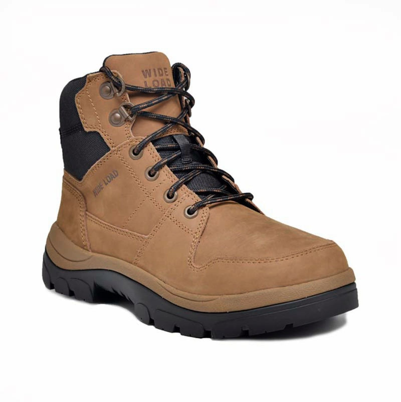 Wide Load 590TZN - 6inch Taupe Soft Toe Zip / Lace Up Boot