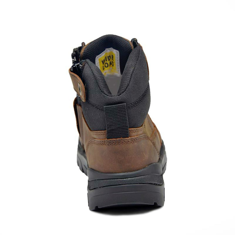 Wide Load 590CZN - 6inch Brown Soft Toe Zip / Lace Up Boot