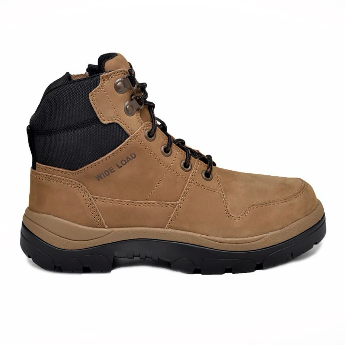 Wide Load 590TZN - 6inch Taupe Soft Toe Zip / Lace Up Boot