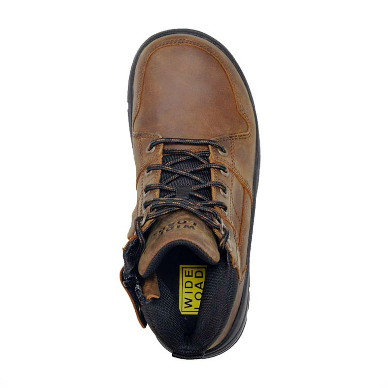 Wide Load 590CZN - 6inch Brown Soft Toe Zip / Lace Up Boot