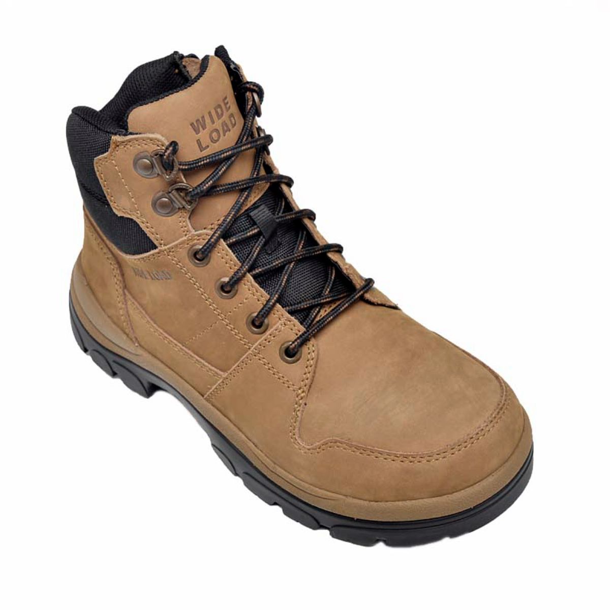 Wide Load 590TZN - 6inch Taupe Soft Toe Zip / Lace Up Boot