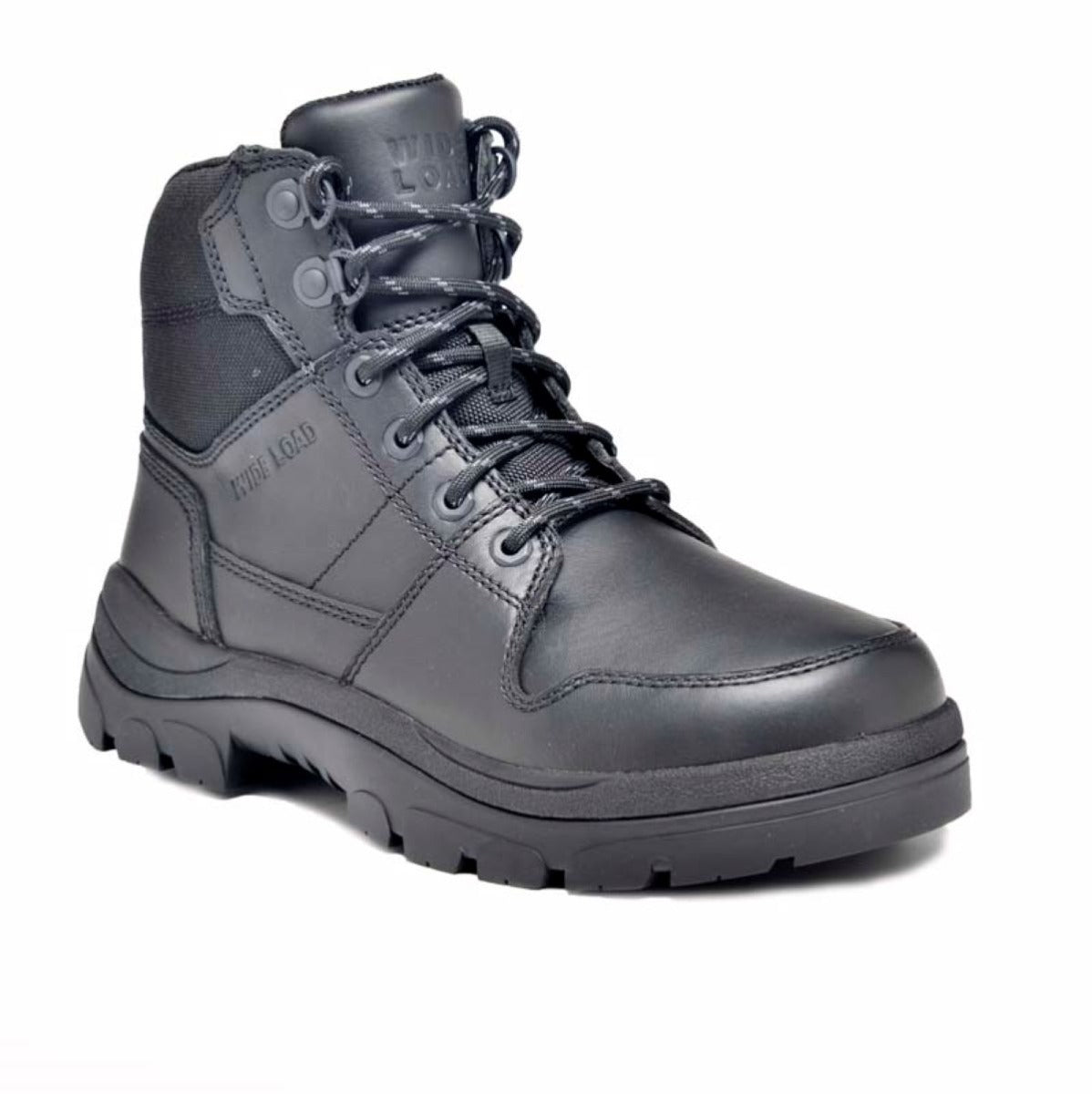 Wide Load 590BZN - 6inch Black Soft Toe Zip / Lace Up Boot