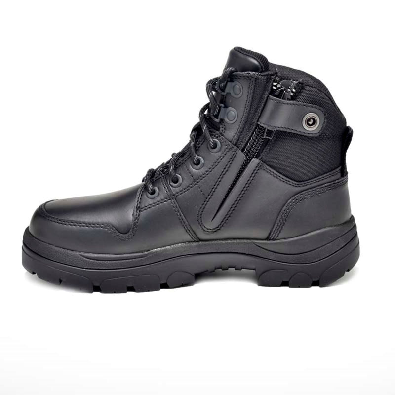 Wide Load 590BZN - 6inch Black Soft Toe Zip / Lace Up Boot