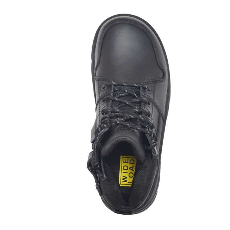 Wide Load 590BZN - 6inch Black Soft Toe Zip / Lace Up Boot