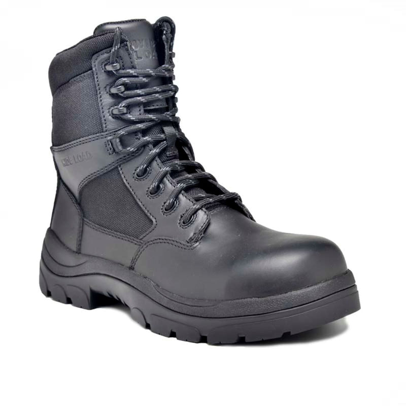 Wide Load 790BZN Soft Toe Zip Laced Water Resistant 8 inch Tactical Boot - Black