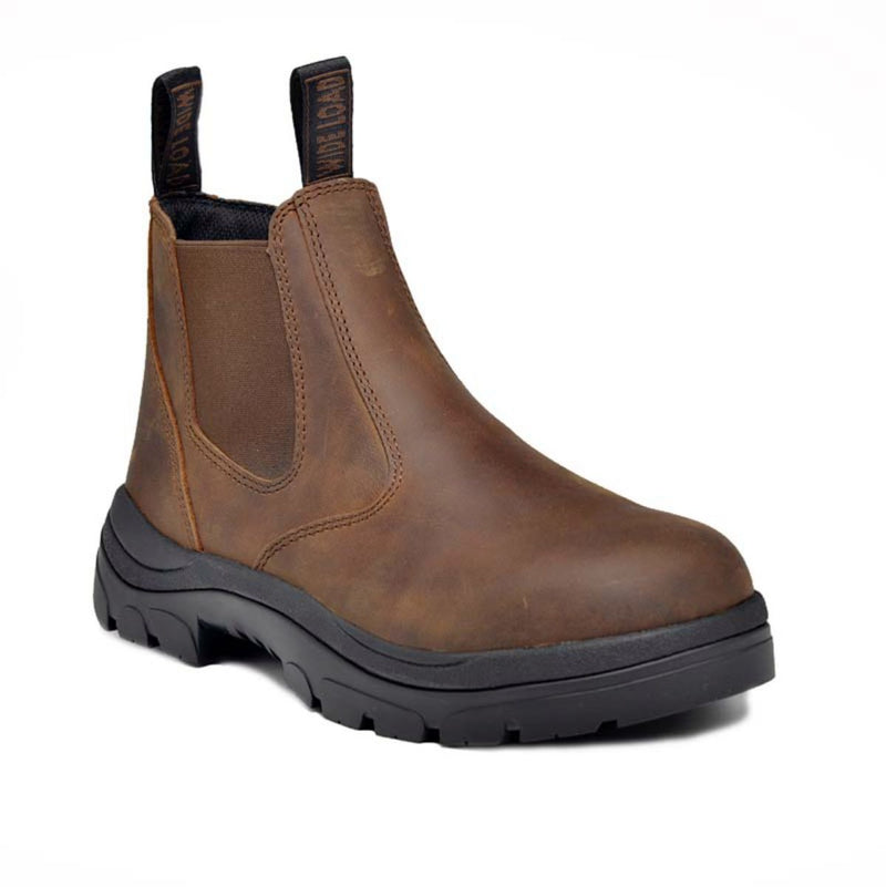 Wide Load 390CZN - Soft Toe Brown Elastic Sided Boot + Zip