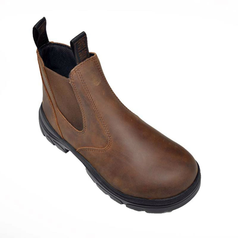 Wide Load 390CZN - Soft Toe Brown Elastic Sided Boot + Zip
