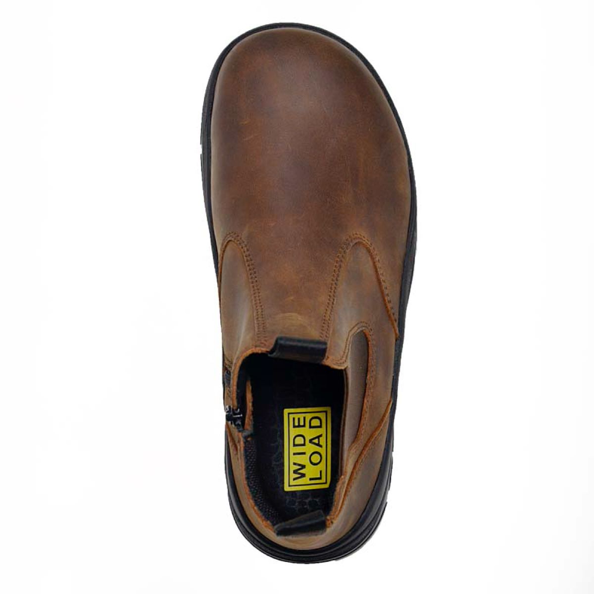 Wide Load 390CZN - Soft Toe Brown Elastic Sided Boot + Zip