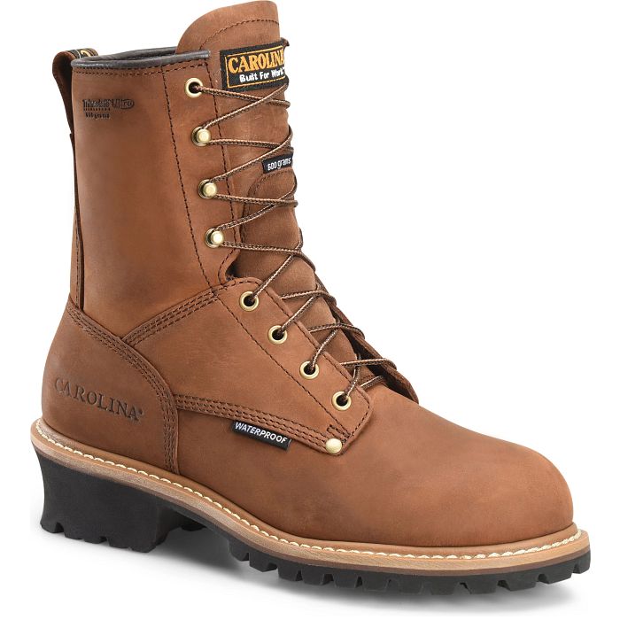 Carolina Elm Men's 8" Insulated Waterproof Logger Boot (Soft Toe) - CA4821