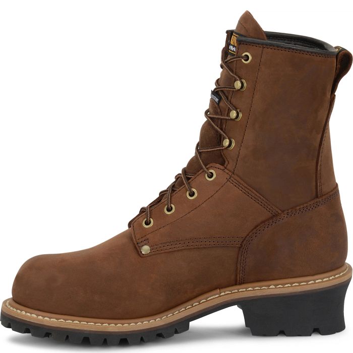 Carolina Elm Men's 8" Insulated Waterproof Logger Boot (Soft Toe) - CA4821