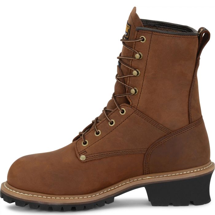 Carolina Elm Men's 8" Insulated Waterproof Logger Boot (Steel Toe) - CA5821