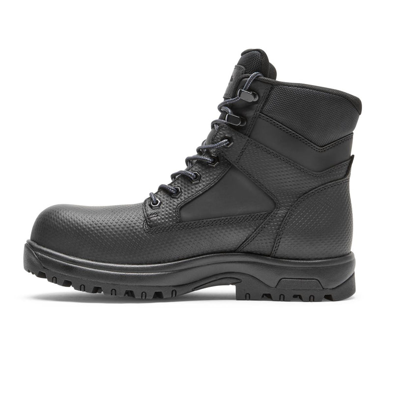 Dunham 8000 Works 6" Composite Safety Toe Boot - Black Textured Leather
