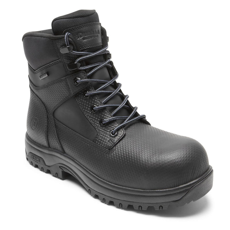 Dunham 8000 Works 6" Composite Safety Toe Boot - Black Textured Leather