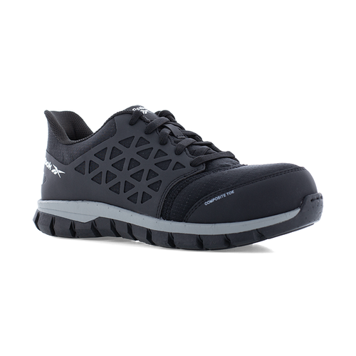 Reebok Sublite MAX Cushion Composite Toe, SD Work Shoe - Black/Gray in 4E extra wide