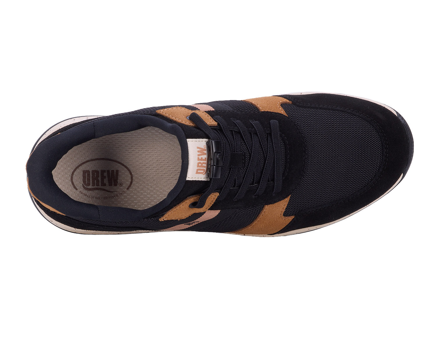 Drew Shoe Connor - Black/Tan Suede Combo