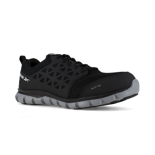 Reebok Sublite Cushion Alloy Toe, EH Work Shoe - Black in 4E extra wide
